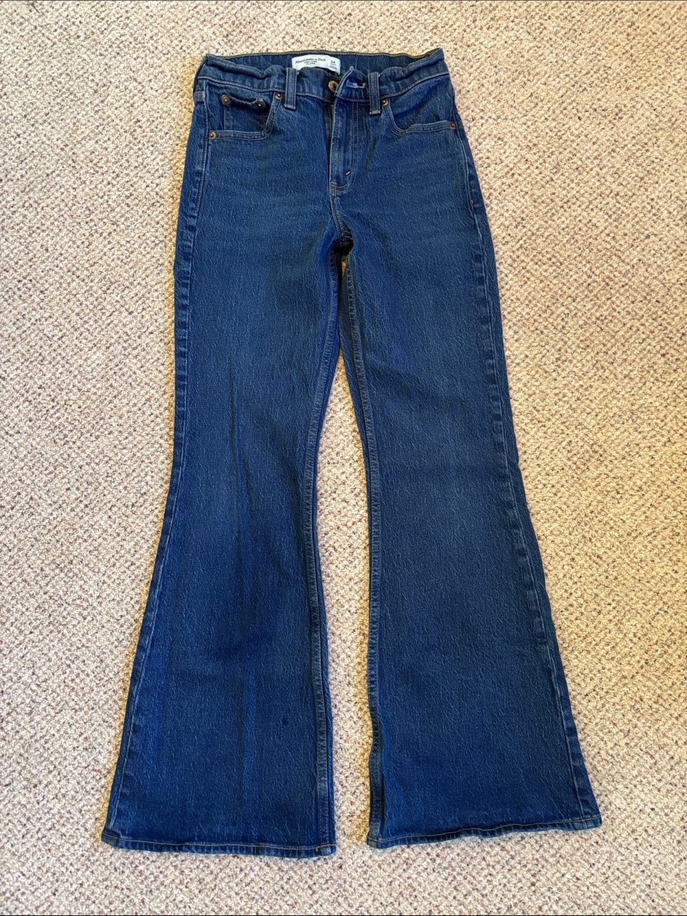Abercrombie & Fitch Dark Blue High Rise Flare Jeans
